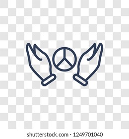 Peace icon. Trendy linear Peace logo concept on transparent background from Political collection