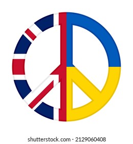 peace icon with uk and ukraine flags. vector illustration isolated on white background