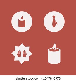 peace icon. peace vector icons set prayer hands, tie and candle