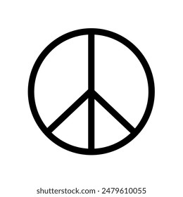 peace icon vector isolated on white background . international symbol of peace disarmament anti war