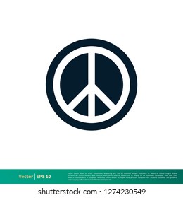 Peace Icon Vector Logo Template Illustration Design EPS 10.