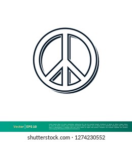 Peace Icon Vector Logo Template Illustration Design EPS 10.