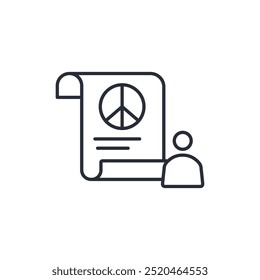 peace icon. vector.Editable stroke.linear style sign for use web design,logo.Symbol illustration.