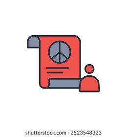 peace icon. vector.Editable stroke.linear style sign for use web design,logo.Symbol illustration.