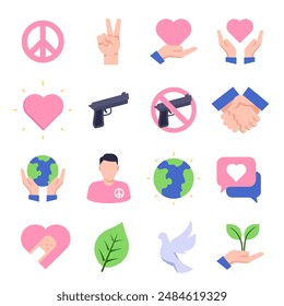 Peace icons. Peace icon set.