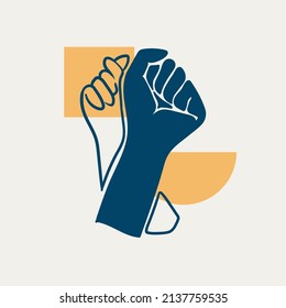 Peace illustration. hand drawn blue and yellow color. Vector for poster, card and social media.