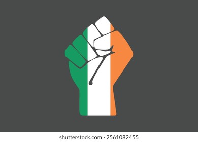 Peace for Ireland with flag, Flag of Ireland national country symbol illustration Vector, Rectangle Ireland flag illustration, Flat vector illustration
