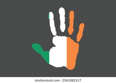 Peace for Ireland with flag, Flag of Ireland national country symbol illustration Vector, Rectangle Ireland flag illustration, Flat vector illustration
