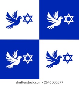 Peace of Israel with Dove Symbol Perfect for Print, Apparel, etc