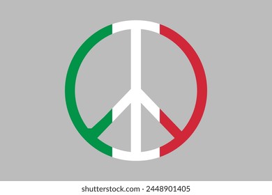 Peace for Italy with flag, Vector flag of Italy, italian flag, vector illustration
