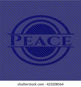 Peace jean or denim emblem or badge background
