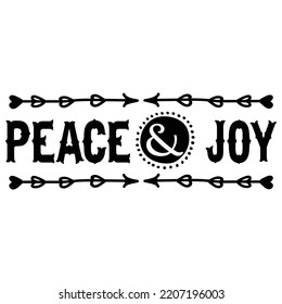 Peace and joy Merry Christmas shirt print template, funny Xmas shirt design, Santa Claus funny quotes typography design
