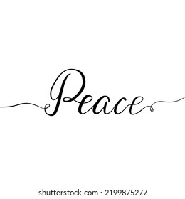 Peace In Cursive Writing