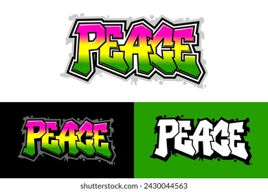 Peace lettering word graffiti style vector design for banner, tshirt, sticker and more