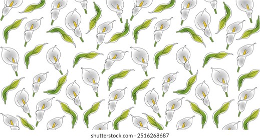 Peace lily flower vector pattern design