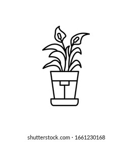 Icono de la limosna de paz. Línea simple, contorno vectorial elementos de planta doméstica para ui y ux, sitio web o aplicación móvil