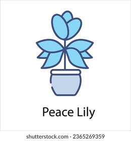 Peace Lily icon vector stock illustration