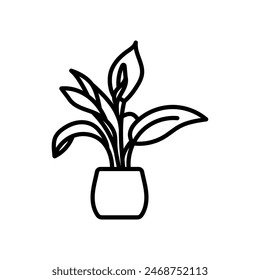 Peace Lily Isolierte Ikone, Vektorillustration