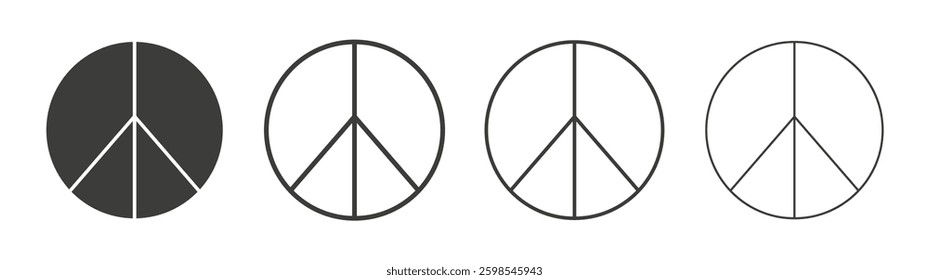 Peace line icon vector illustration set.