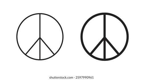 Peace line icon vector set.
