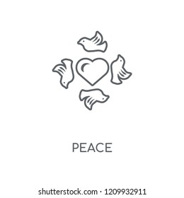 Peace linear icon. Peace concept stroke symbol design. Thin graphic elements vector illustration, outline pattern on a white background, eps 10.