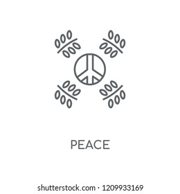 Peace linear icon. Peace concept stroke symbol design. Thin graphic elements vector illustration, outline pattern on a white background, eps 10.