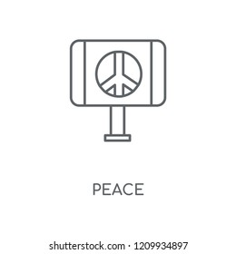 Peace linear icon. Peace concept stroke symbol design. Thin graphic elements vector illustration, outline pattern on a white background, eps 10.