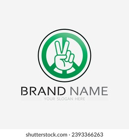 peace logo and design vector illustration concept design 
