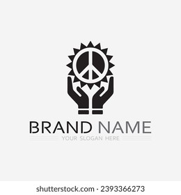 Friedenslogo und Design-Vektorgrafik-Design 