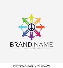 peace logo and design vector illustration concept design 