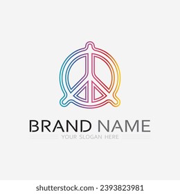 peace logo and design vector illustration concept design 