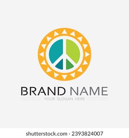 peace logo and design vector illustration concept design 