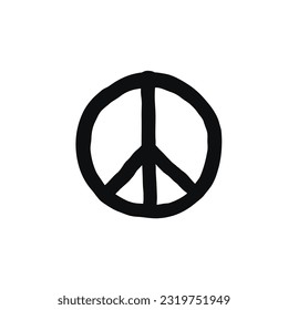 Peace logo icon sign Hand drawn