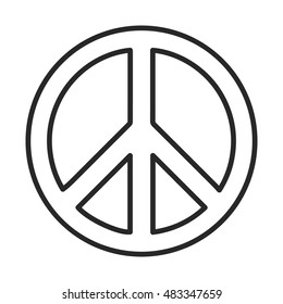 Peace logo isolated on white background. Hope symbol. Antiwar sign. Concept thin line circle icons with outline for website, mobile app, design project. Vector illustration.