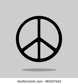 Peace logo on grey background. Hope symbol. Antiwar sign. Concept thin line circle icons with outline for website, mobile app, design project. Vector illustration.