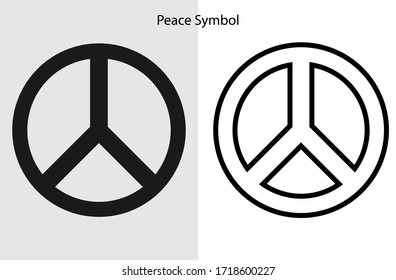 Peace logo symbol  Black line art peace icon image vector illustration  Eps 10