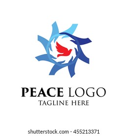 Peace logo template, World Peace symbol.