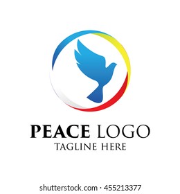 Peace logo template, World Peace symbol.