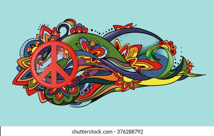 Peace and love. Anti-war. Abstract the world. 