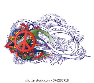 Peace and love. Anti-war. Abstract the world. 