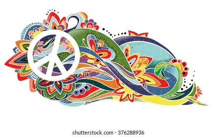 Peace and love. Anti-war. Abstract the world. 