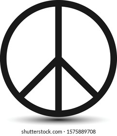 Peace and love antiwar icon pacifism symbol hippie culture sign