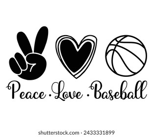 Peace love baseball, Baseball Mom Shirt Svg,Sports Dad, Baseball Day Shirt Svg,Baseball Team Shirt, Game Day  Women, Funny Baseball Shirt Svg,Gift for Mom, Cut File, Eps File svg