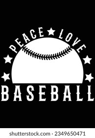 Peace love baseball vector art design, eps file. design file for t-shirt. SVG, EPS cuttable design file
