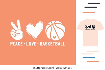 Peace love basketball t shirt design