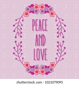 Peace and love cartoon