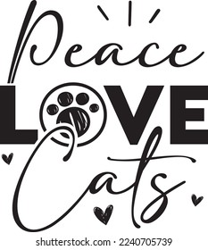 Peace Love Cats For eps File