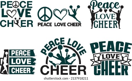 Peace Love Cheer Holiday Printable Vector Illustration svg