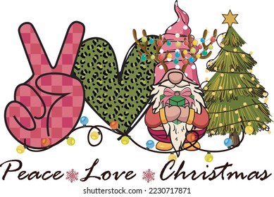 Peace Love Christmas Print Template