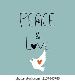 Peace and Love concept vector illustration. Stand with Ukraine. No war. Vector illustration.